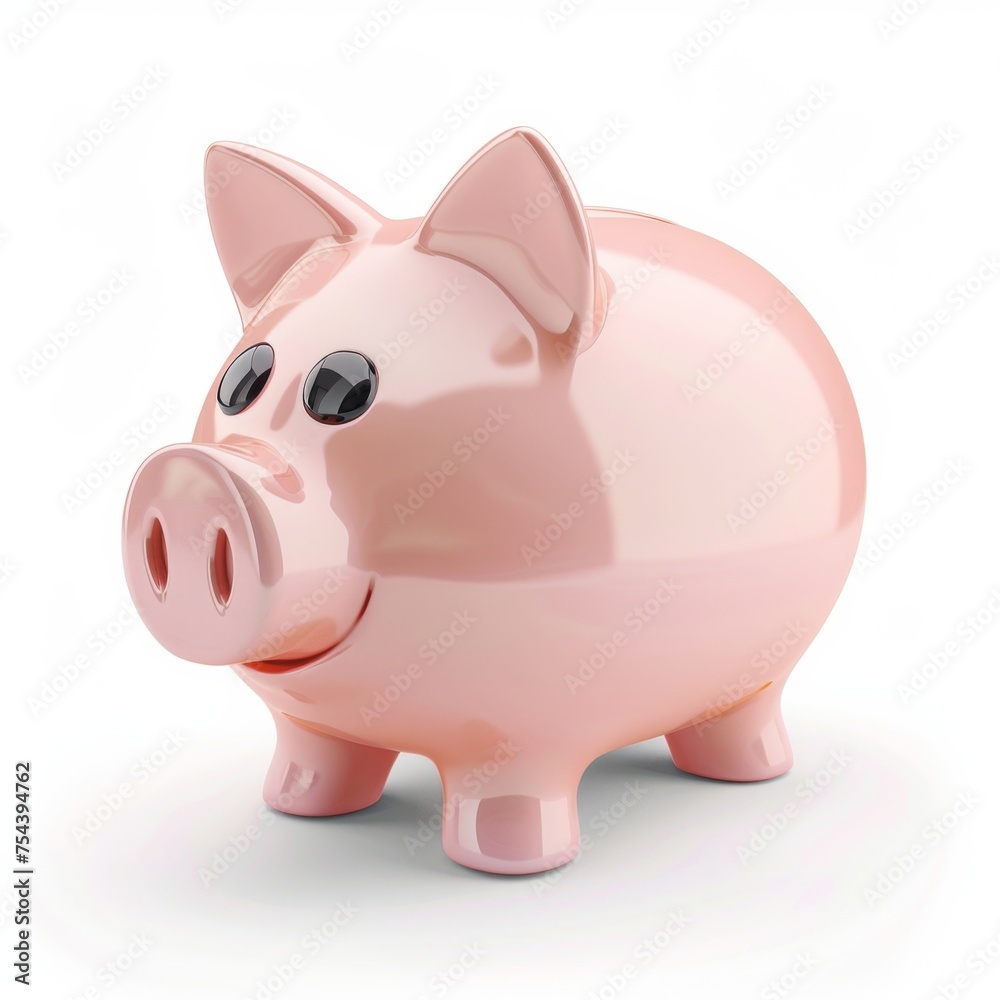 3D piggy bank, minimalistic, on a white background, generated with AI 3D piggy bank, minimalistic, on a white background, generated with AI
