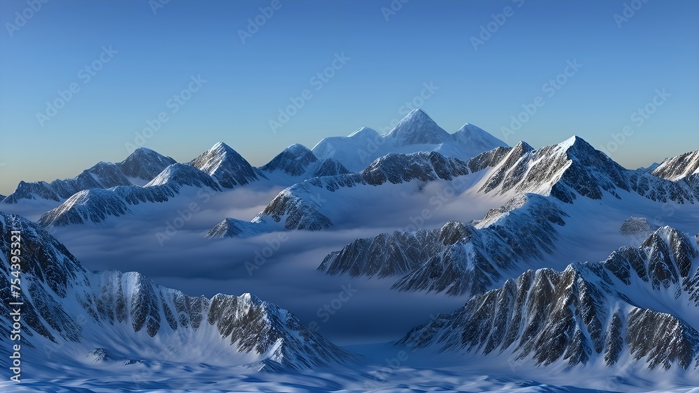 Abstrakter Hintergrund für Design, Thema schneebedeckte Berge 5.
