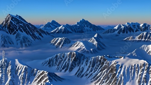 Abstrakter Hintergrund für Design, Thema schneebedeckte Berge 4.