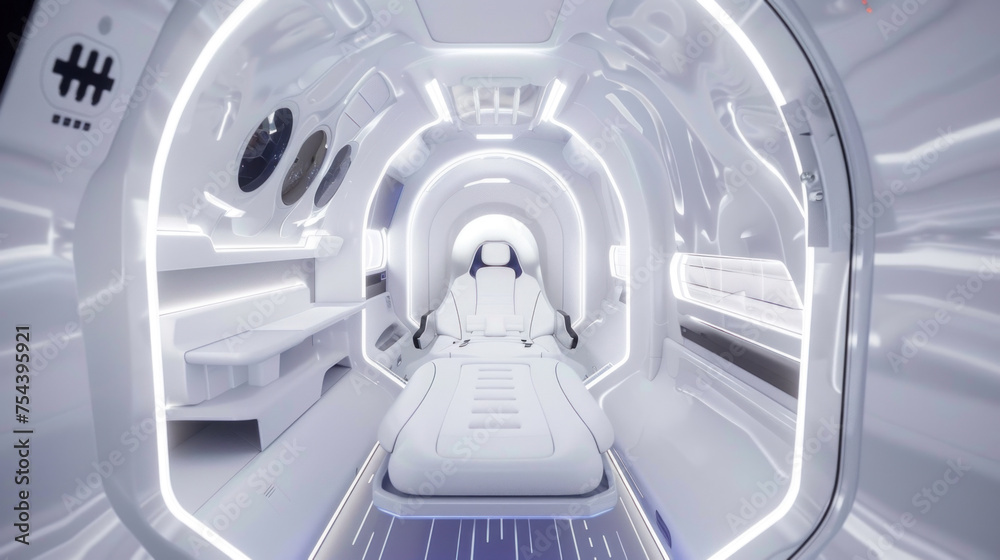 Sleeping capsule on space travel ship from the future Sleeping capsule on space travel ship from the future