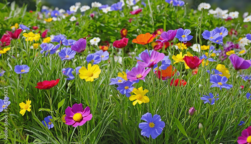 Colorful spring flower garden blooming © Fukurou