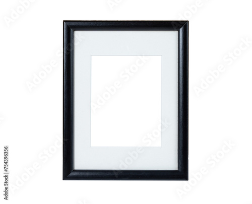 an empty black frame with a white pass partout photo