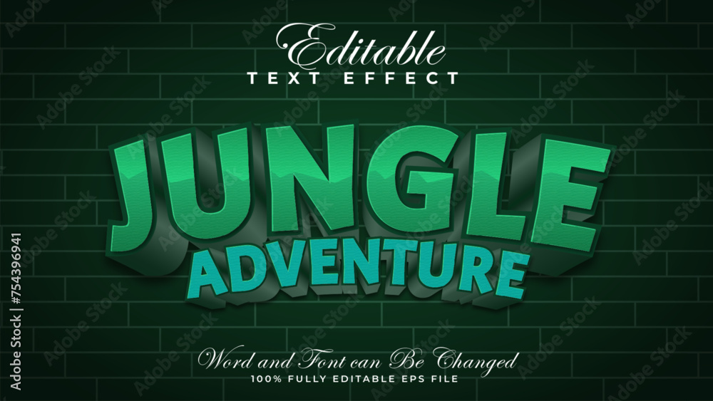 Obraz premium Jungle adventure text effect