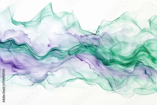 Alcohol ink green purple texture. Fluid ink abstract background. green purple abstract painting background. Generative ai
