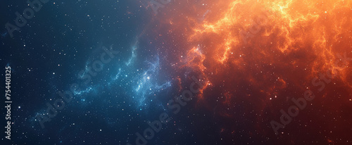 Beautiful Outer Space background for Web Banner, Wallpaper Illustration. Cosmic Space with nebula, stars, planets. photo