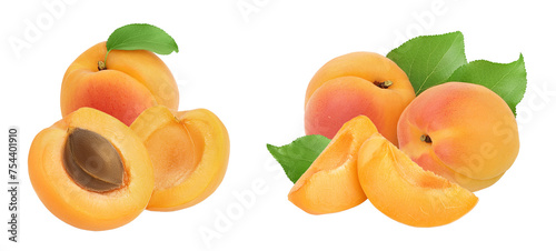 apricot fruit isolated on white background. Clipping path and with full depth of field