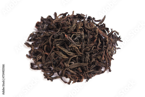 Black dry tea leaves