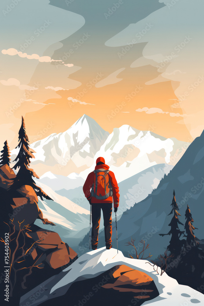 Snowy Adventure: Majestic Mountains, Stunning Scenery, and Thrilling Outdoor Hiking