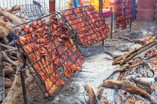 "Chancho al Palo" is a traditional Peruvian dish that translates to "Pork on a Stick" or "Grilled Pork." It's a popular dish in Peruvian cuisine, especially in the Andean region.