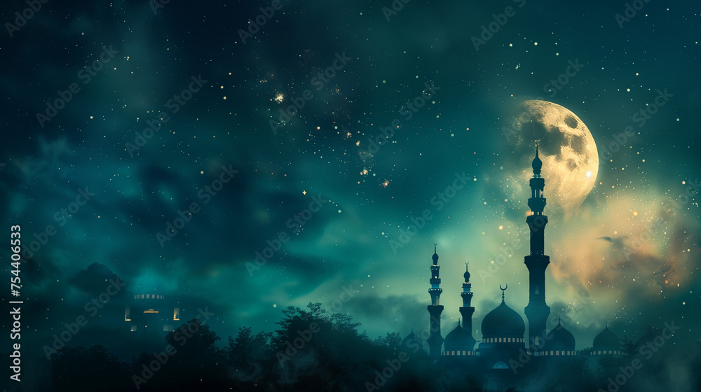 Islamic ramadan background with copy space