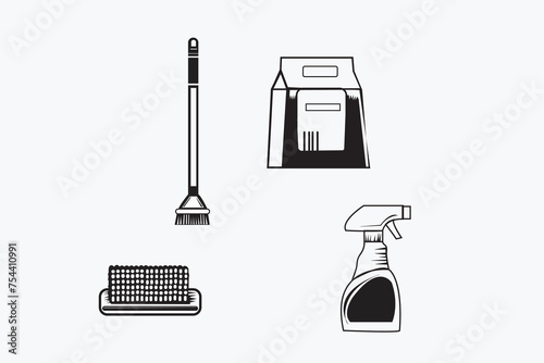 vector simple toilet cleaning tool