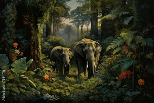 Elephants in the jungle