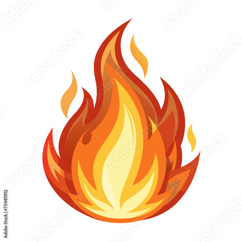 burning fire icon isolated on white