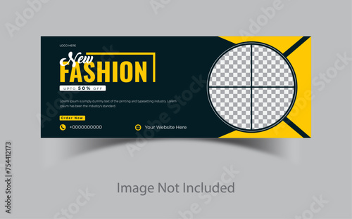 Modern creative minimal fashion banner, social media cover design