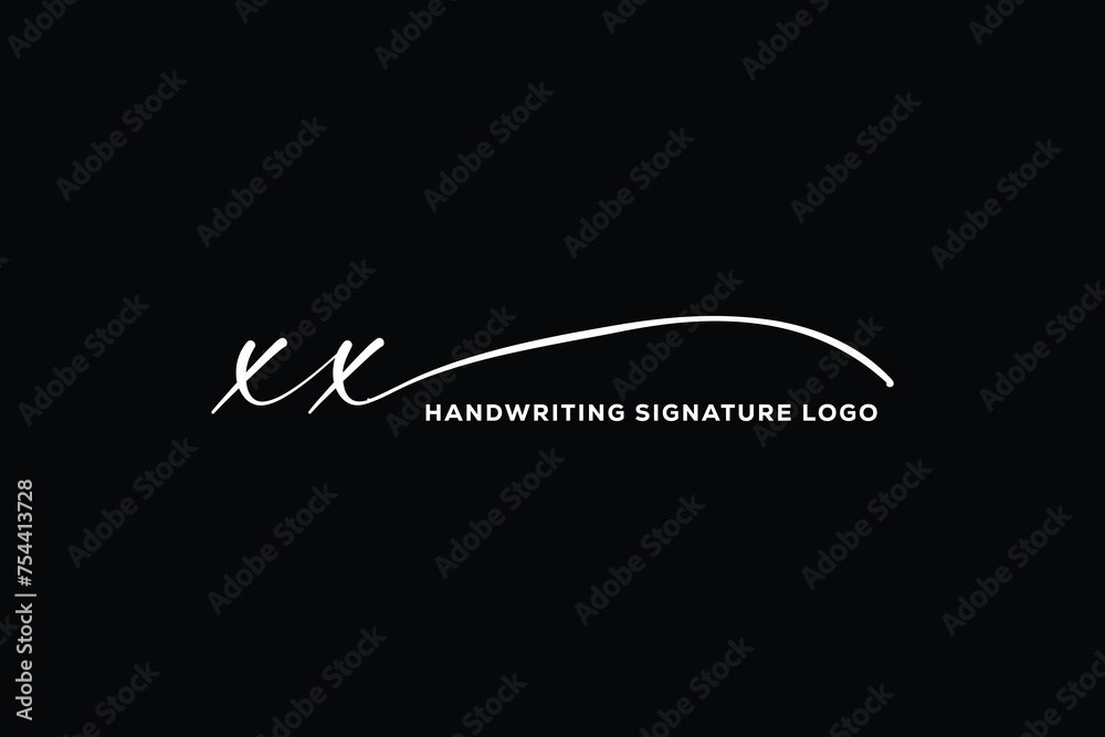 XX initials Handwriting signature logo. XX Hand drawn Calligraphy lettering Vector. XX letter real estate, beauty, photography letter logo design.