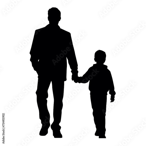 silhouette of father and son