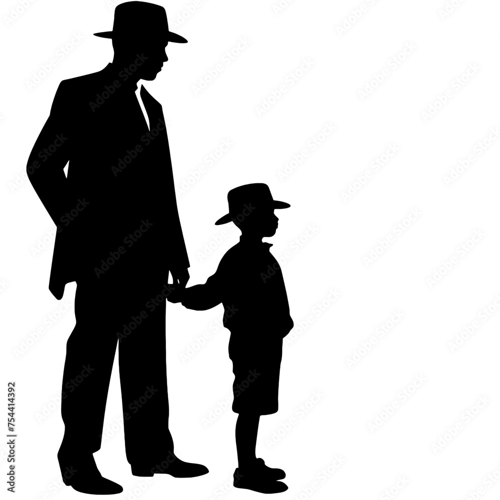 silhouette of father and son silhouette of father and son