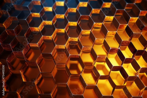The dynamic metamorphosis of honeycomb hexagons. An evolving geometric pattern with hexagons transitioning and morphing into different shapes.