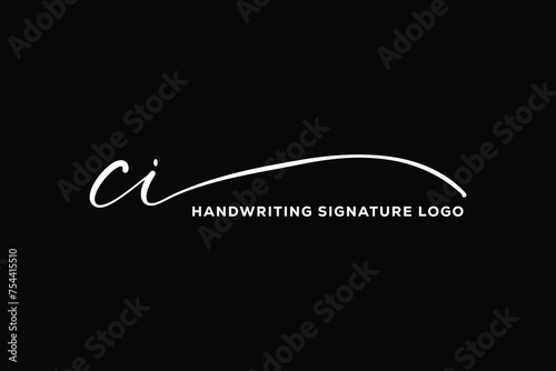 CI initials Handwriting signature logo. CI Hand drawn Calligraphy lettering Vector. CI letter real estate, beauty, photography letter logo design.