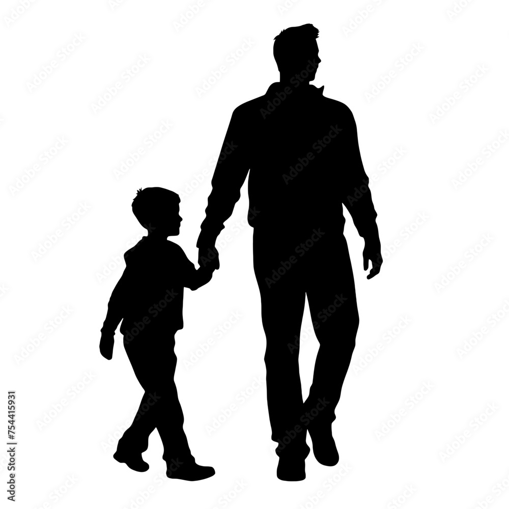 Silhouette father of the child 
