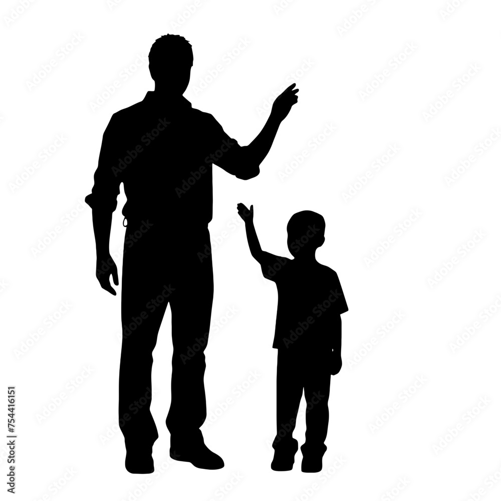 Silhouette father of the child Silhouette father of the child