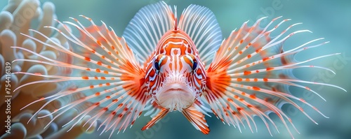 Lionfish Fins and Body Patterns Clos. Concept Marine Life, Lionfish, Underwater Photography, Ocean Conservation