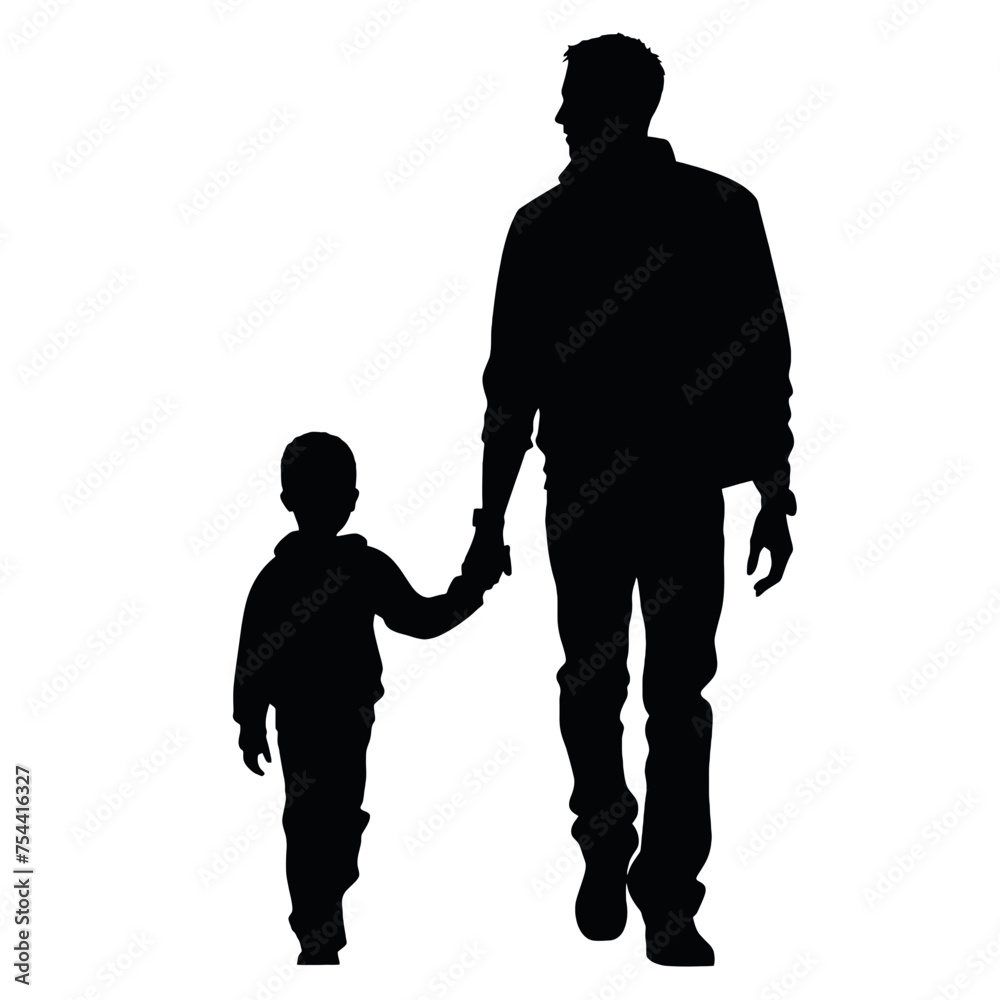 Silhouette father of the child 