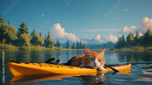 Cat with boat