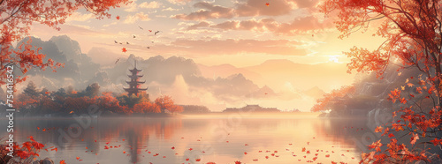 Chinese Style Background,generative ai