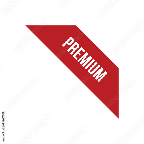 Red Corner Premium Ribbon Vector Design Template