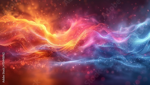 Vibrant Abstract Light Waves Flowing in A Spectrum of Color