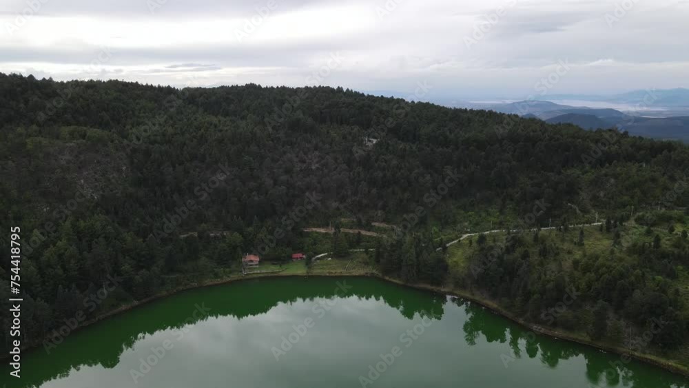 Los azufres, aerial drone view Los azufres, aerial drone view