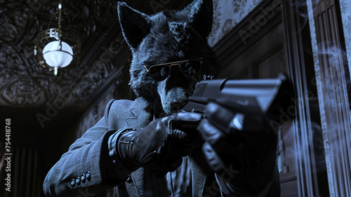 Detective Wolf in Noir Setting
