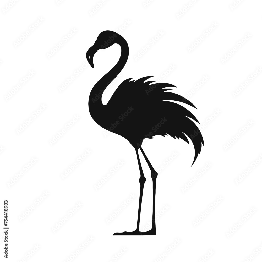 Obraz premium Flamingo vector silhouette illustration on a white background