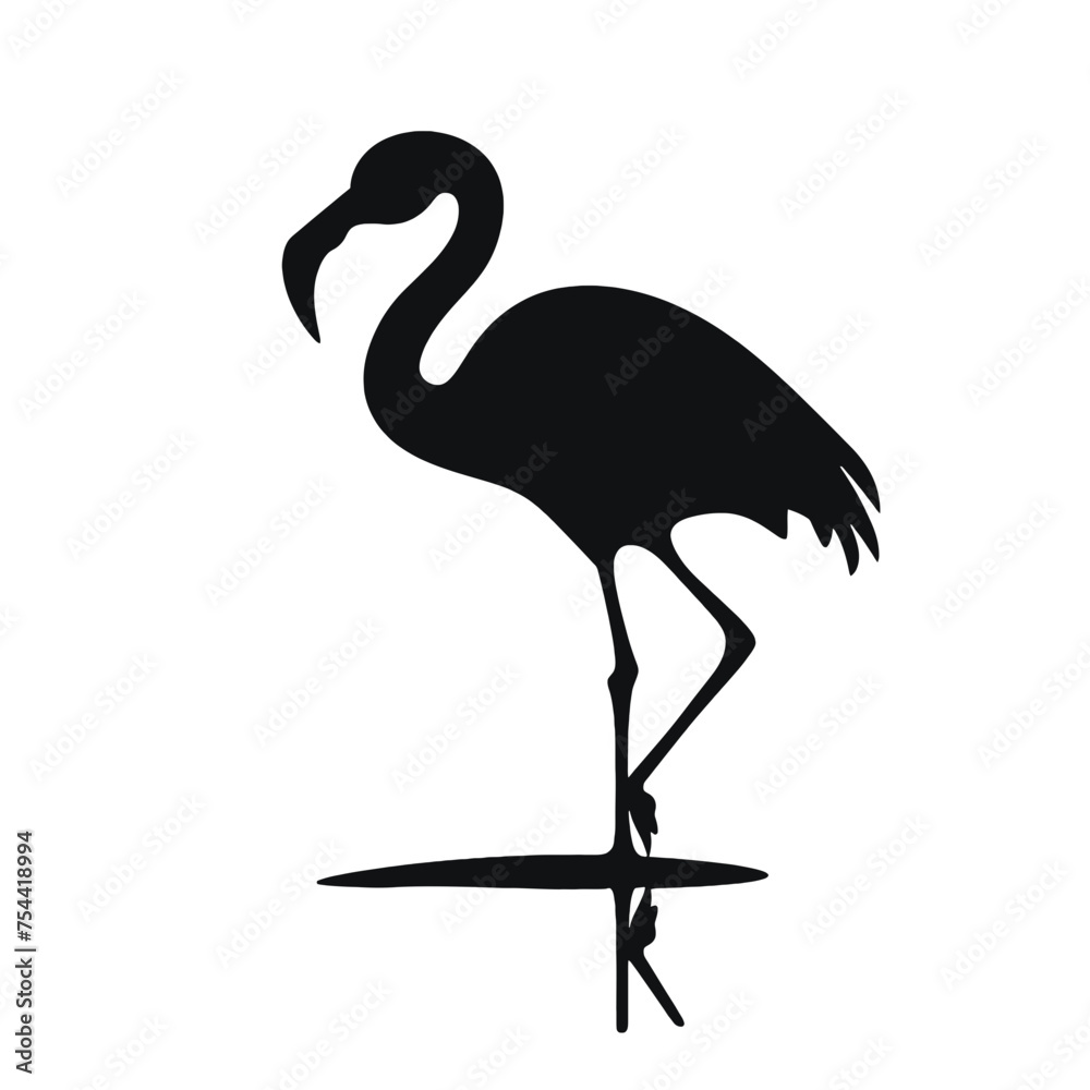 Flamingo vector silhouette illustration on a white background Flamingo vector silhouette illustration on a white background