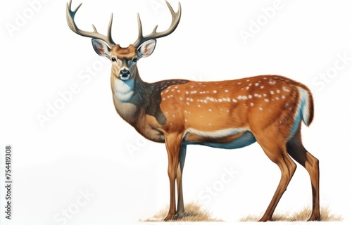 Deer on white background photo