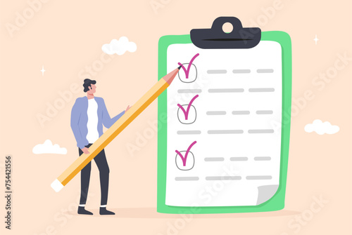 To do list, time management. Checklist concept vector. Manager writes do list