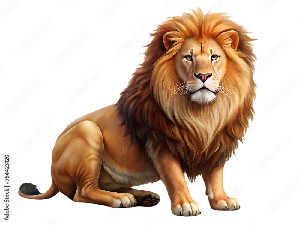Lion on transparent