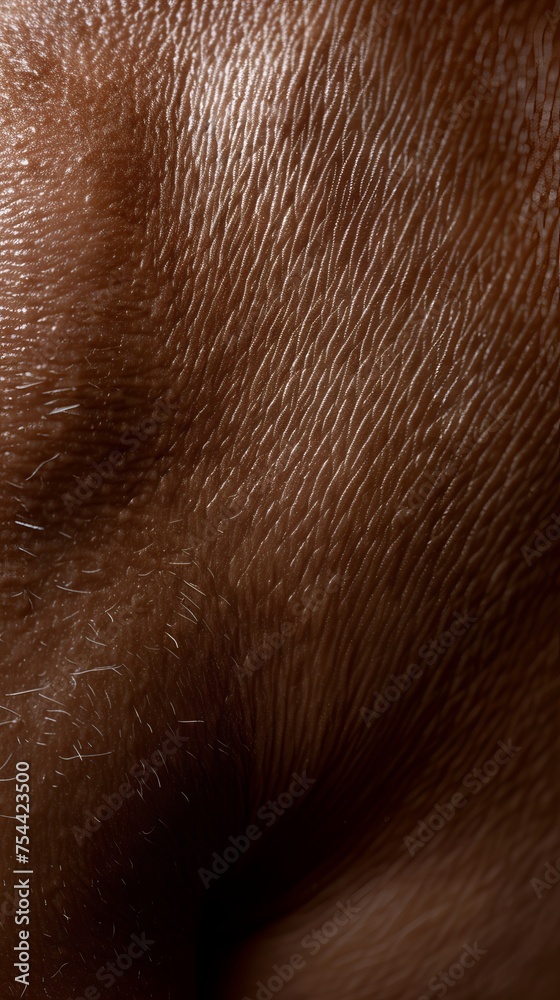Naklejka premium A close up image of human skin texture, body peel pattern, skin care and cosmetics advertising banner, female or male back side, AI Generated