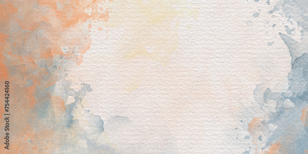 Fototapeta premium background abstrack photo hand painted watercolor with sky and clouds shape