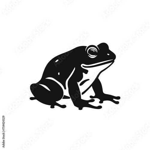 Vector Silhouette of Frog, Cute Frog Graphic for Amphibian and Nature Themes photo