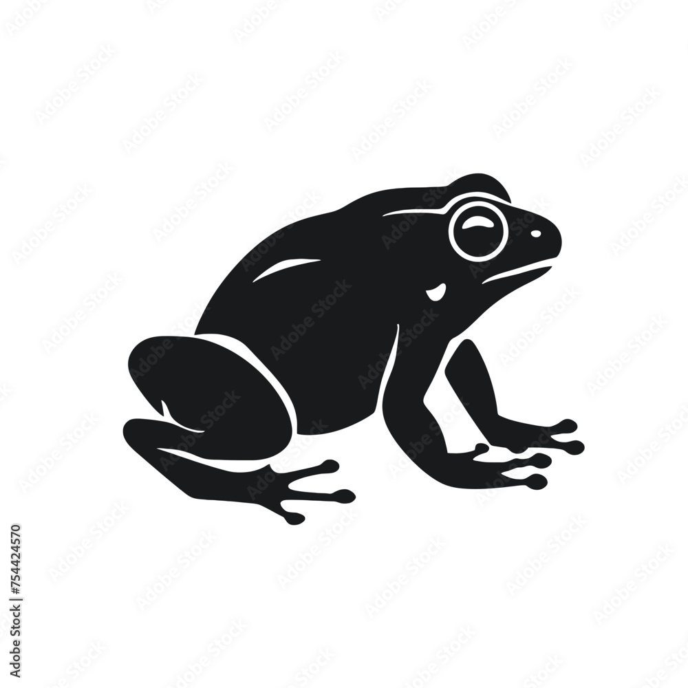 Vector Silhouette of Frog, Cute Frog Graphic for Amphibian and Nature Themes Vector Silhouette of Frog, Cute Frog Graphic for Amphibian and Nature Themes