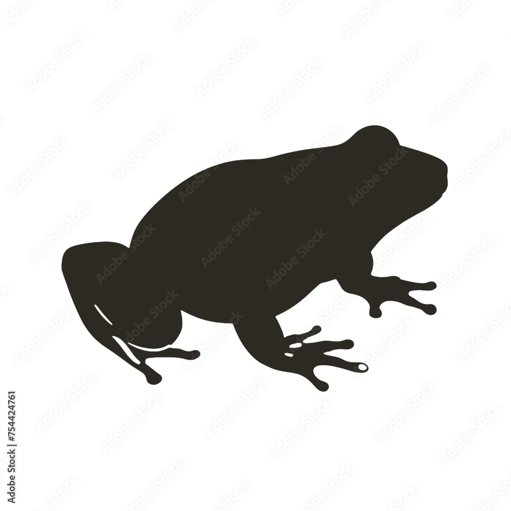 Vector Silhouette of Frog, Cute Frog Graphic for Amphibian and Nature Themes Vector Silhouette of Frog, Cute Frog Graphic for Amphibian and Nature Themes