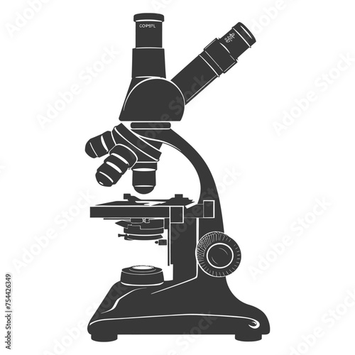 Silhouette microscope is a laboratory instrument black color only