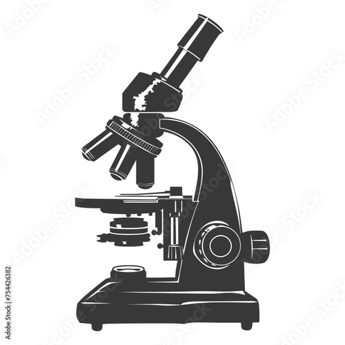 Silhouette microscope is a laboratory instrument black color only