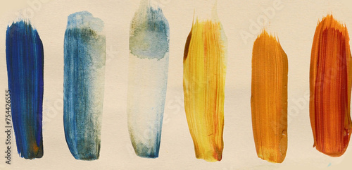 Multicolor Paint Watercolor Sample Swatches Abstract Art on Paper