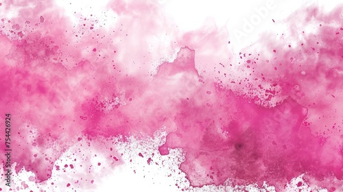 Abstract pink watercolor splashing texture isolated on white background. AI generated image © atapdesain