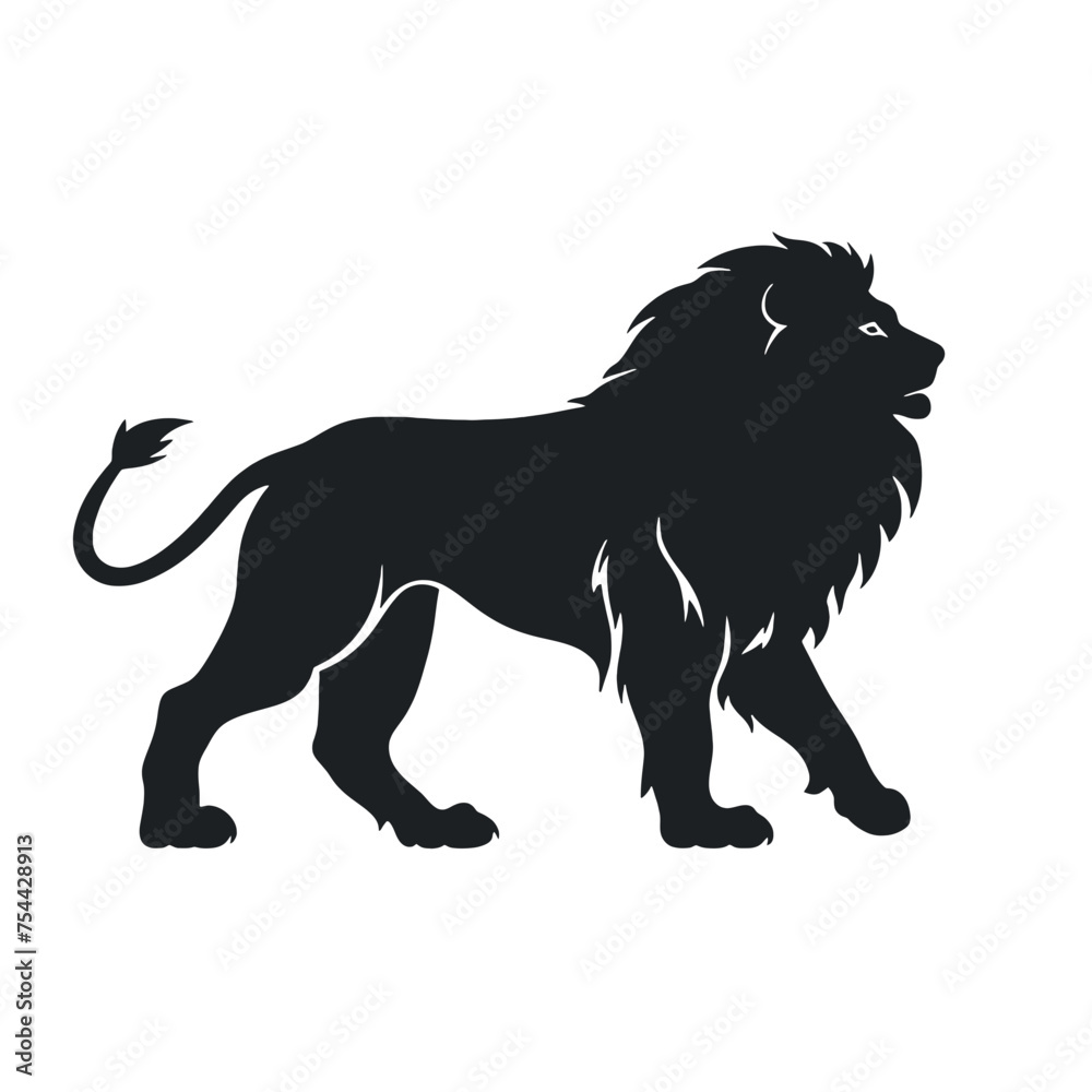 lion silhouette vector illustration template