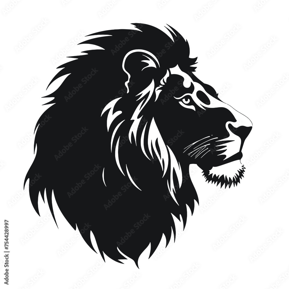 Fototapeta premium lion silhouette vector illustration template