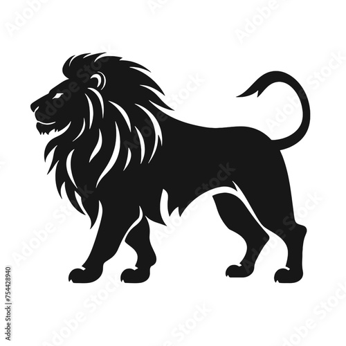 lion silhouette vector illustration template